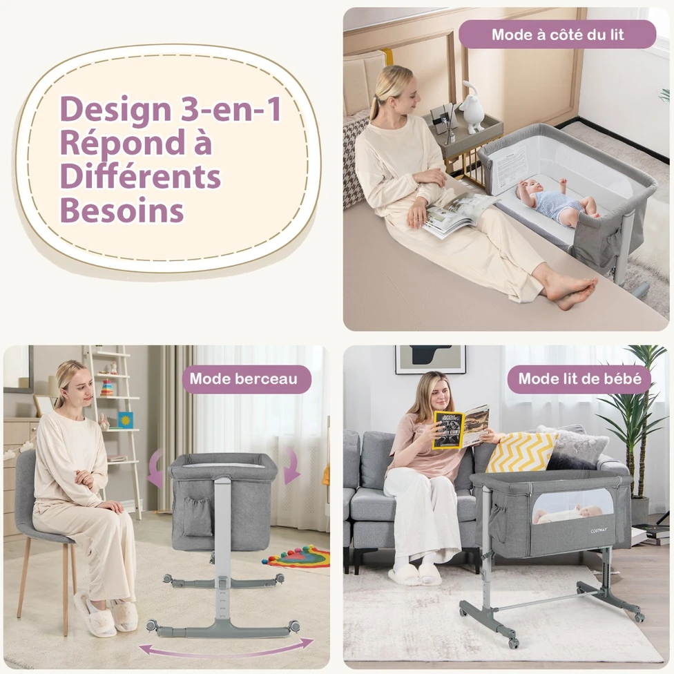 Promotion 3-in-1 Nešiojamas Kūdikio Lovelės Komplektas