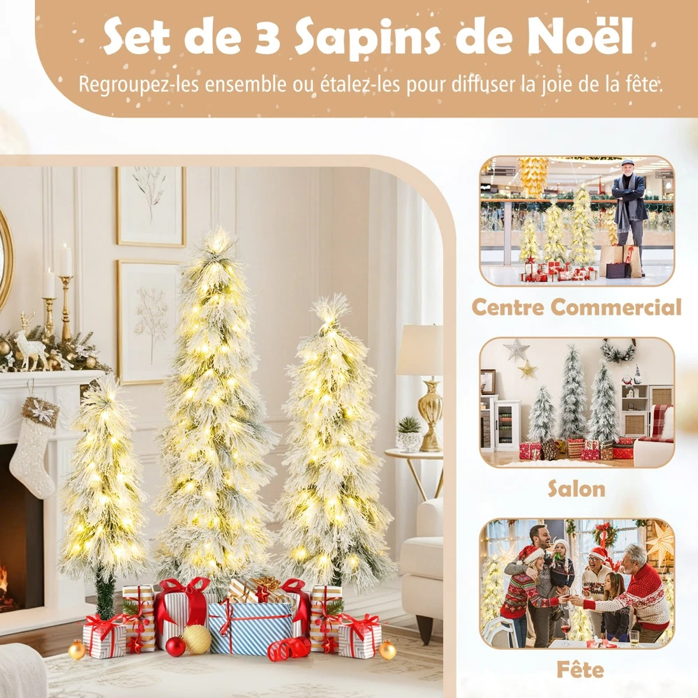 Promotion 3 LED Apšviestos Dirbtinių Eglu Komplektas 90-150cm