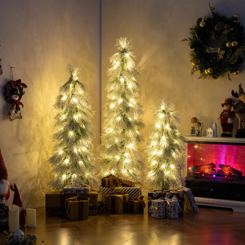 Promotion 3 LED Apšviestos Dirbtinių Eglu Komplektas 90-150cm