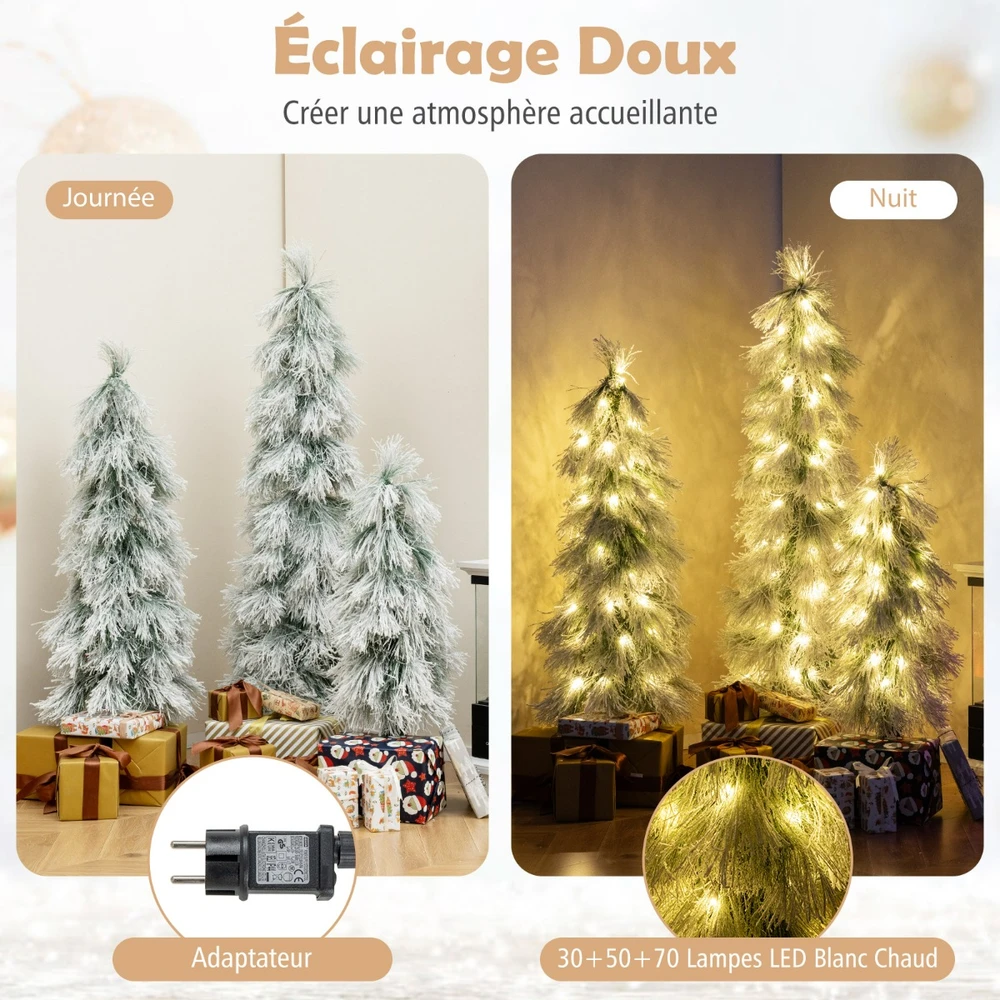 Promotion 3 LED Apšviestos Dirbtinių Eglu Komplektas 90-150cm