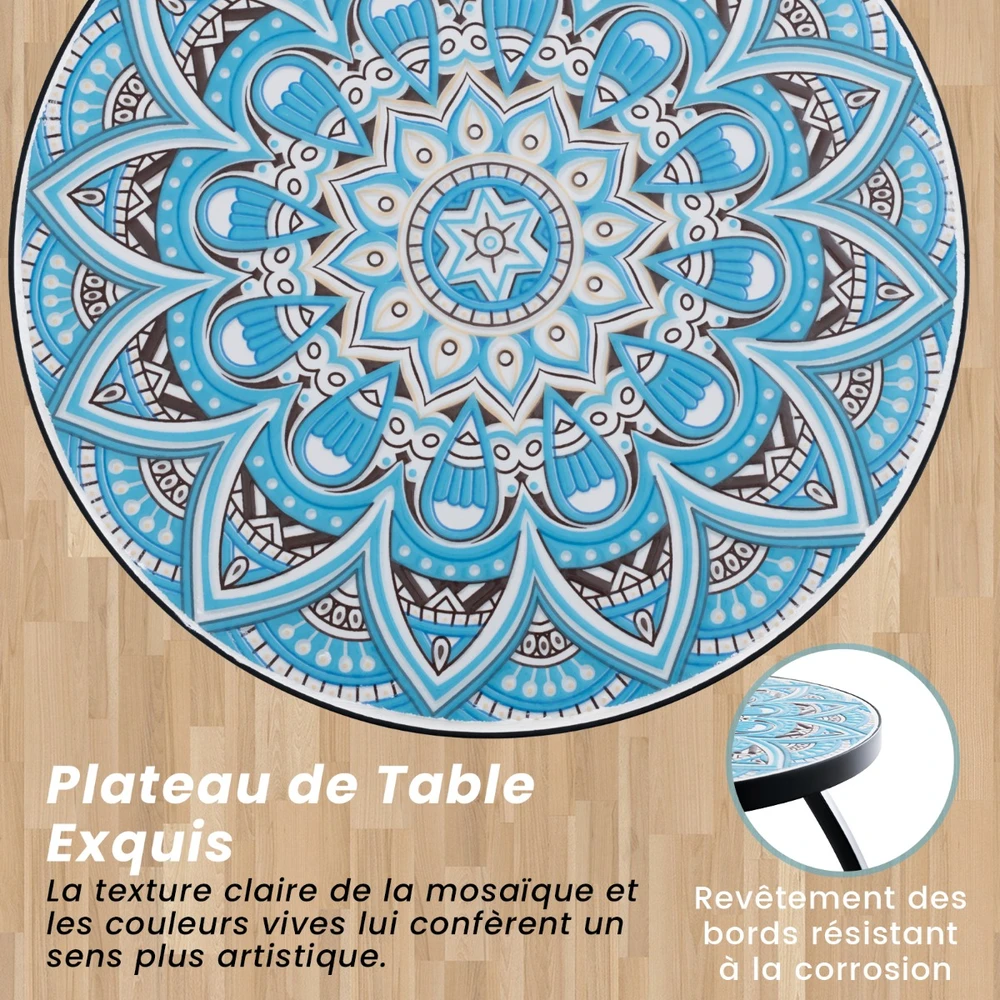 Promotion 35cm Apvalus Terasos Staliukas su Keram. Viršumi
