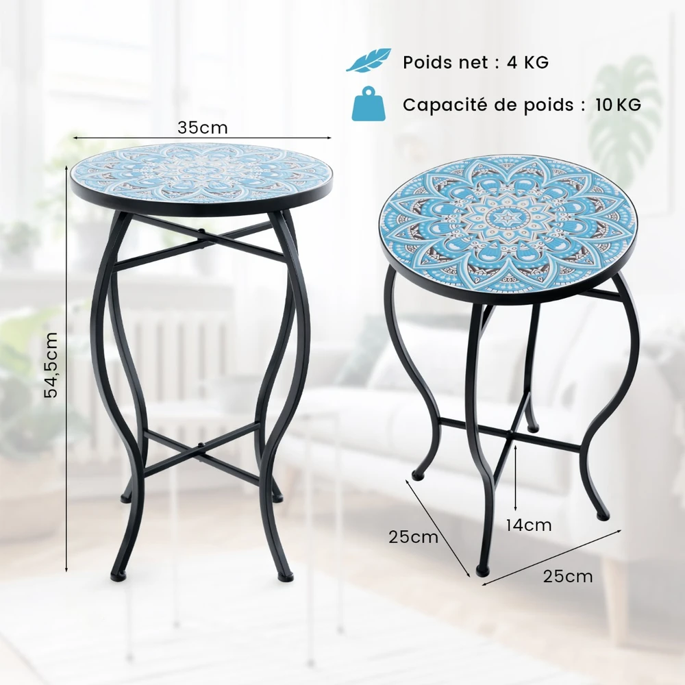 Promotion 35cm Apvalus Terasos Staliukas su Keram. Viršumi