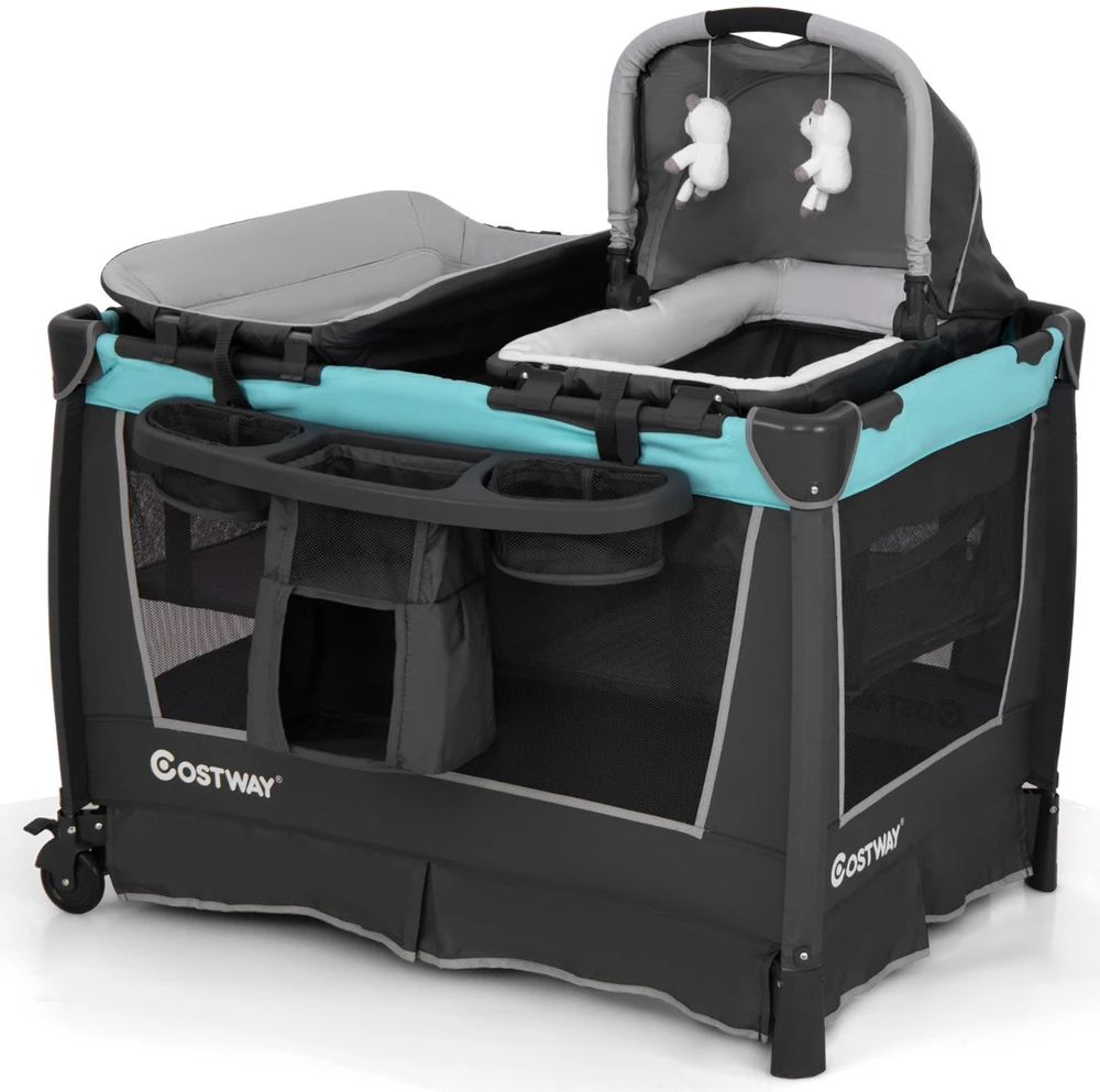 Promotion 5-in-1 sulankstoma kelioninė lovelė žalia