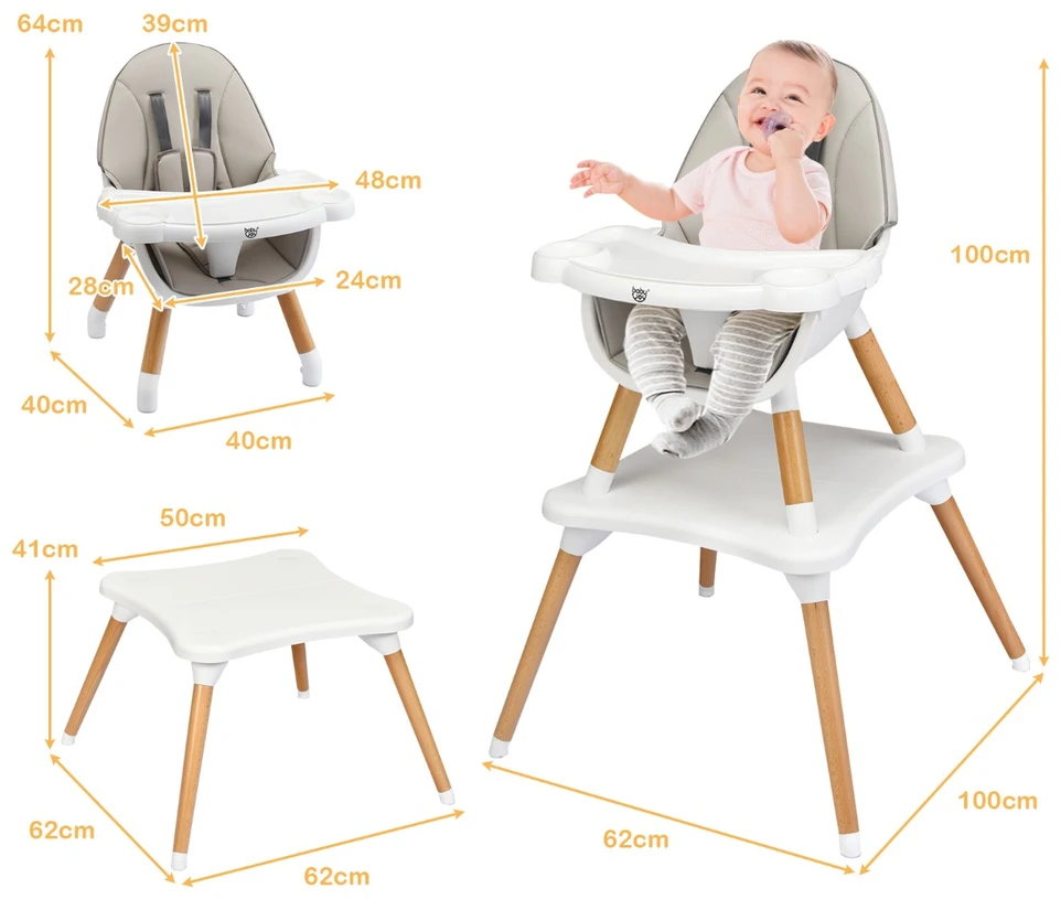 Promotion 5-in-1 vaikų aukštas kėdė pilka
