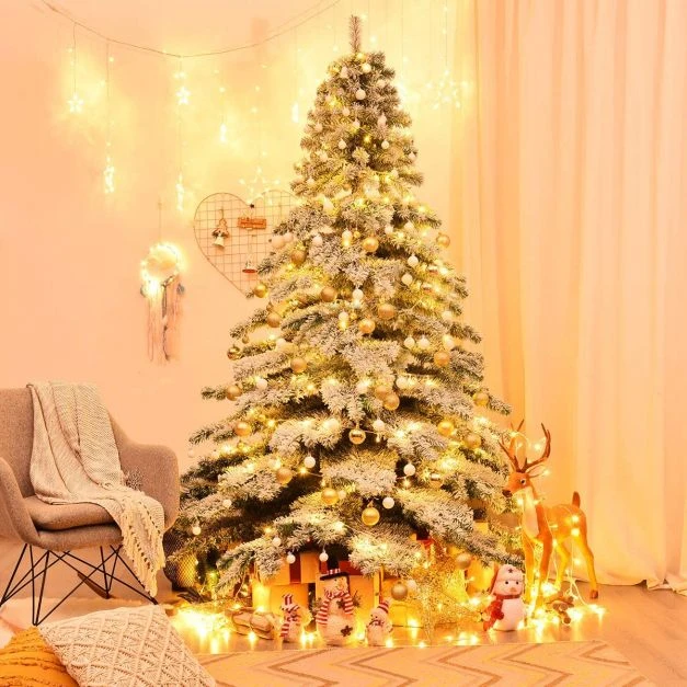 Promotion 6 pėdų sniegu dengta PVC eglutė