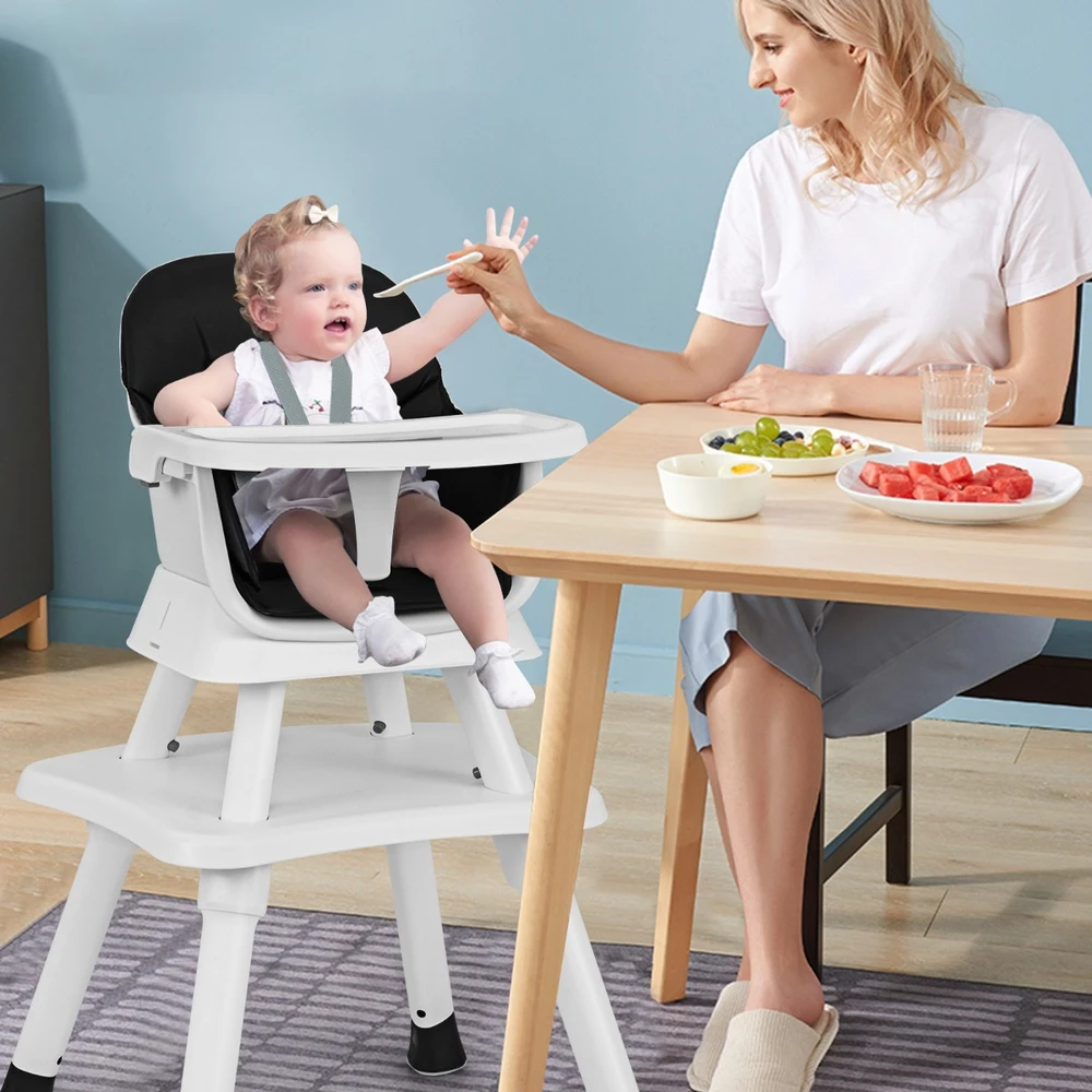 Promotion 6 viename kūdikio aukštas kėdė su stalu juoda