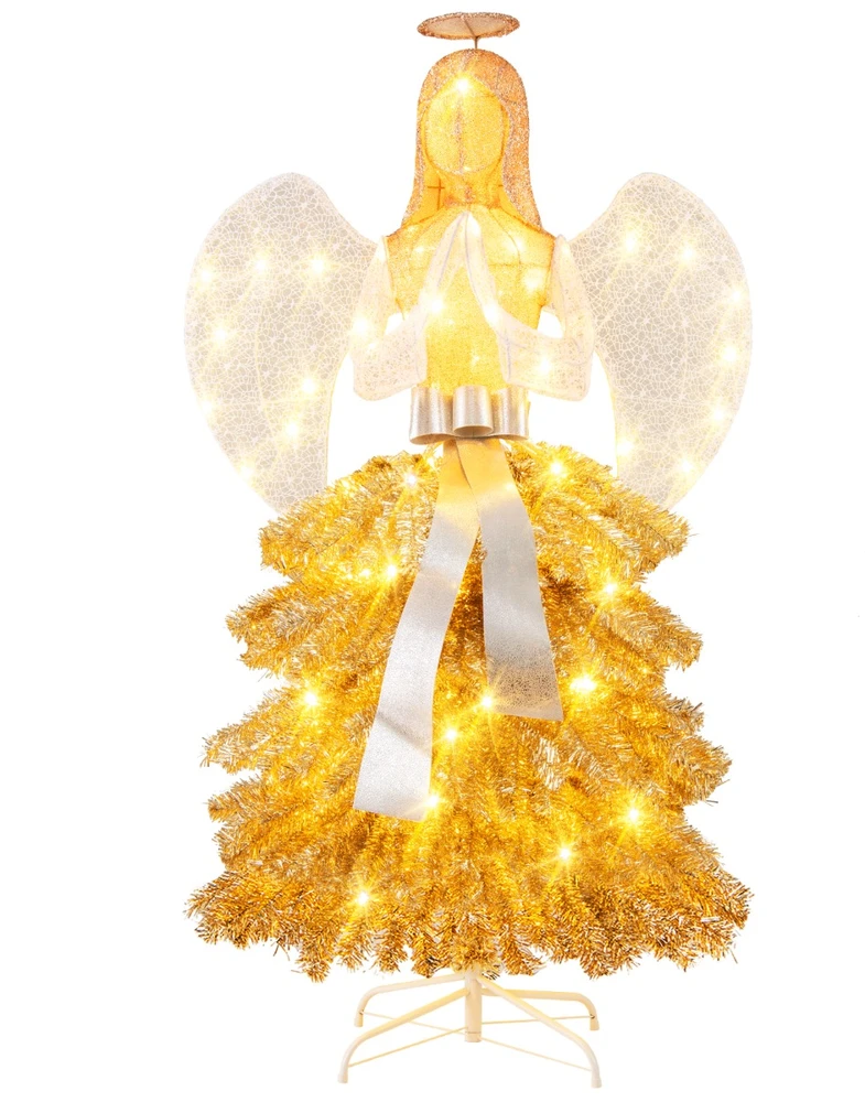 Promotion 62" Apšviesta Dirbtinė Kalėdų Eglutė Angelo Formos su LED Šviesomis