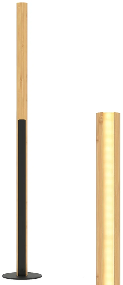 Promotion Bambuko grindų lempa su LED, reguliuojama, 122 cm