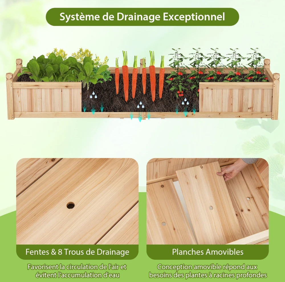 Promotion Dalijamas gėlių dėžės 91x24x16" eglės mediena