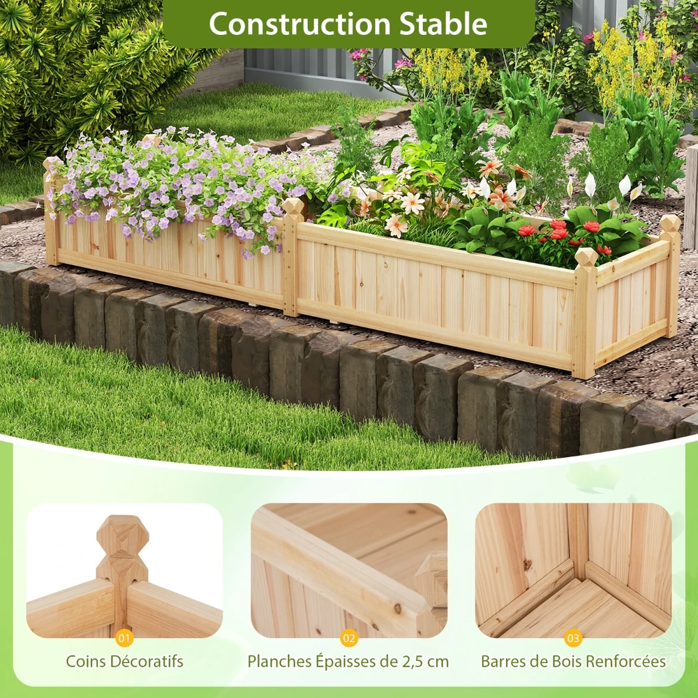 Promotion Dalijamas gėlių dėžės 91x24x16" eglės mediena