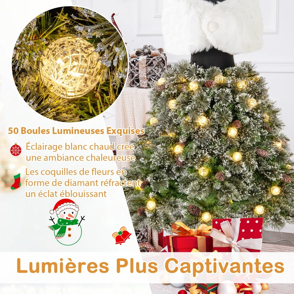 Promotion Dirbtinė eglutė 150 cm su LED ir kankorėžiais