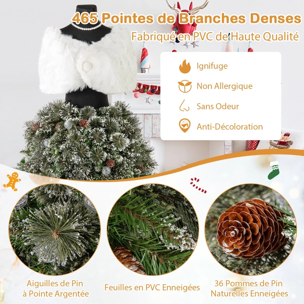 Promotion Dirbtinė eglutė 150 cm su LED ir kankorėžiais