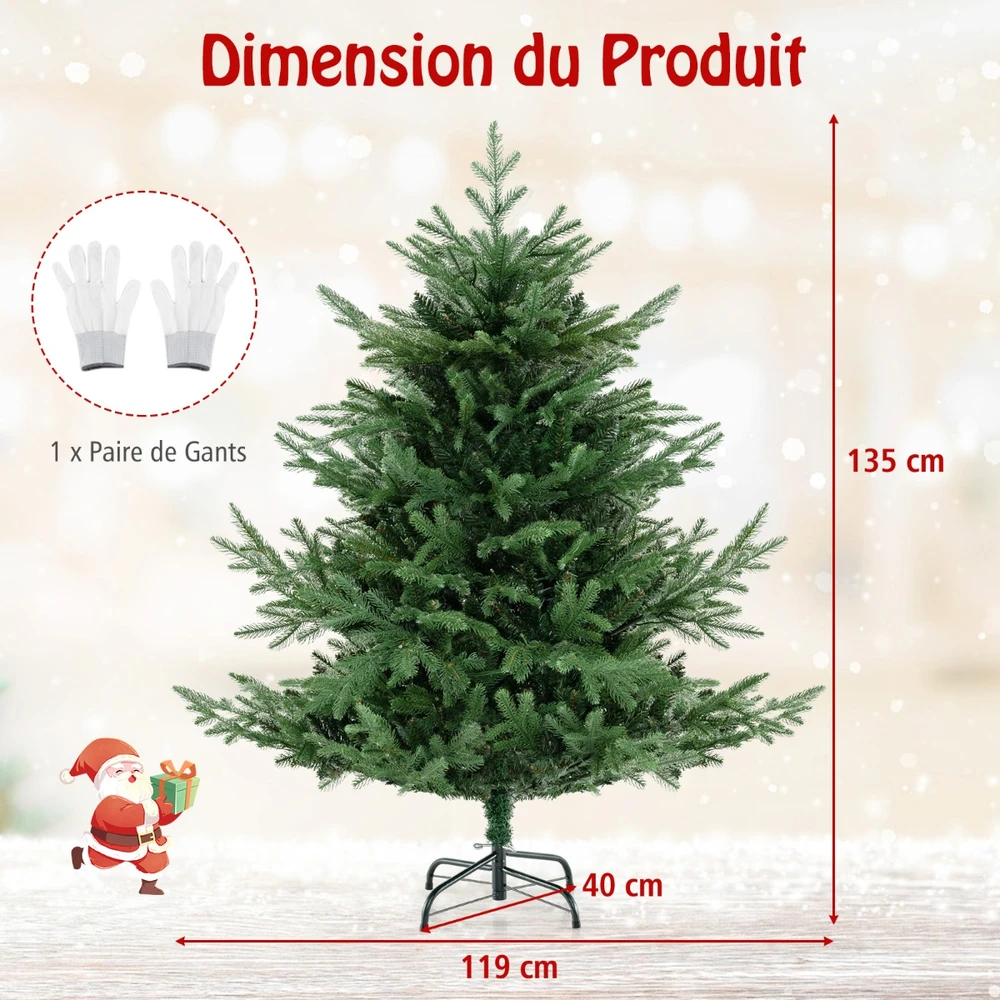 Promotion Dirbtinė Kalėdų eglutė 135cm su 442 šakų galiukais ir 160 šiltų baltų LED lempučių