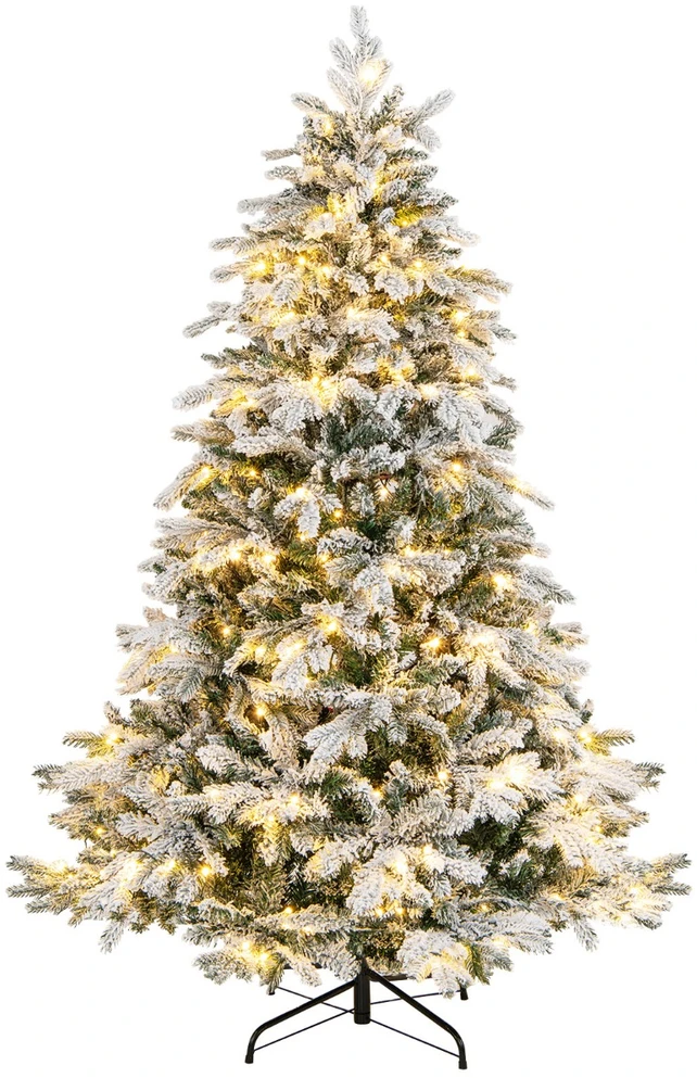 Promotion Dirbtinė Kalėdų eglutė 180cm su 1415 šakų galiukais ir 260 šiltų baltų LED lempučių, apibarstyta sniegu
