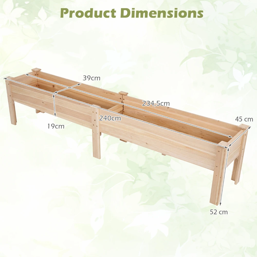 Promotion Eglės medienos pakelta lysvė 240x43.5x51.5 cm