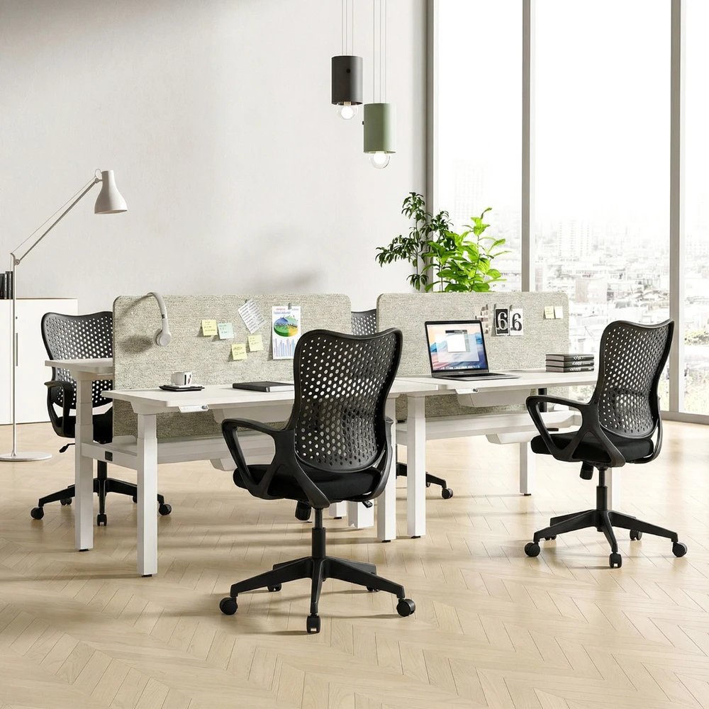 Costway Ergonomiška biuro kėdė su porankiais juoda