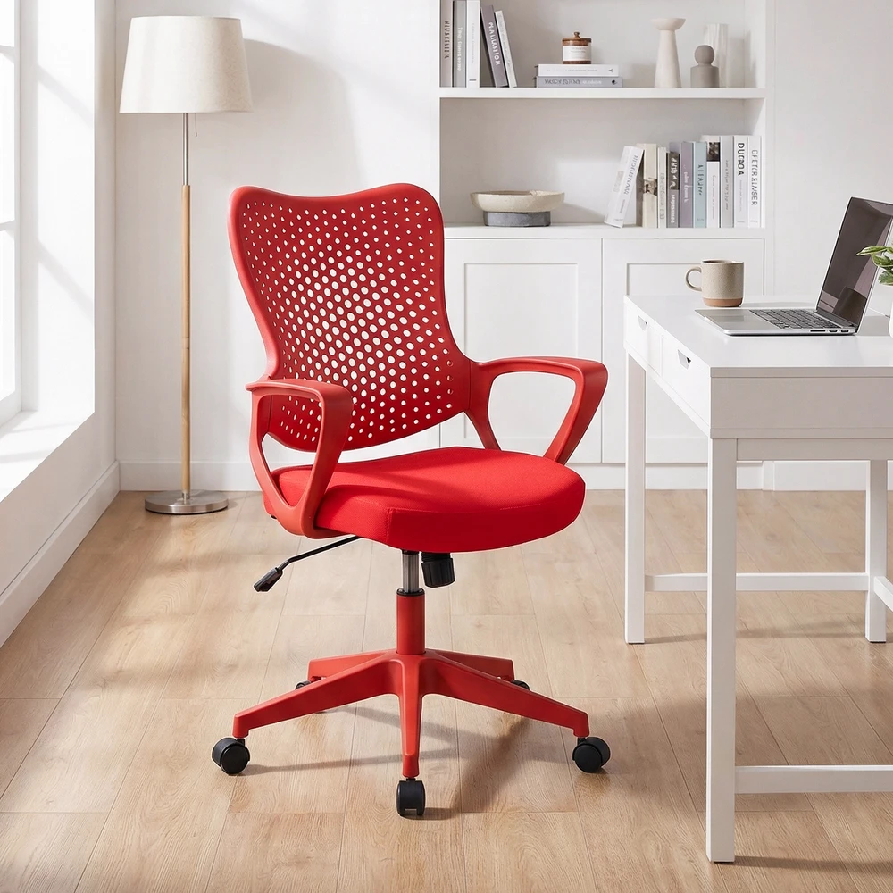 Promotion Ergonomiška sukama biuro kėdė su porankiais, raudona