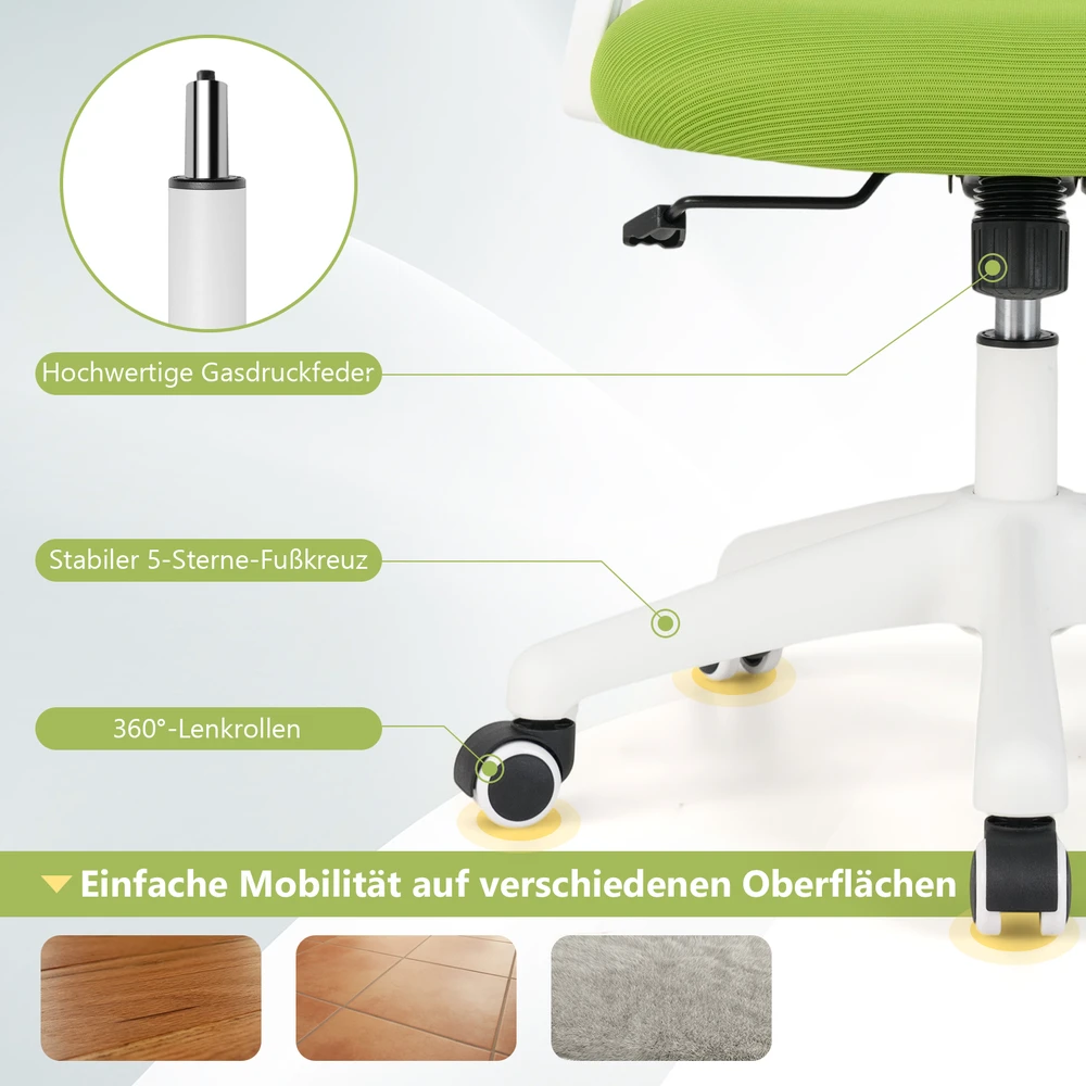 Promotion Ergonomiškas žalias biuro kėdė sulankstomais porankiais