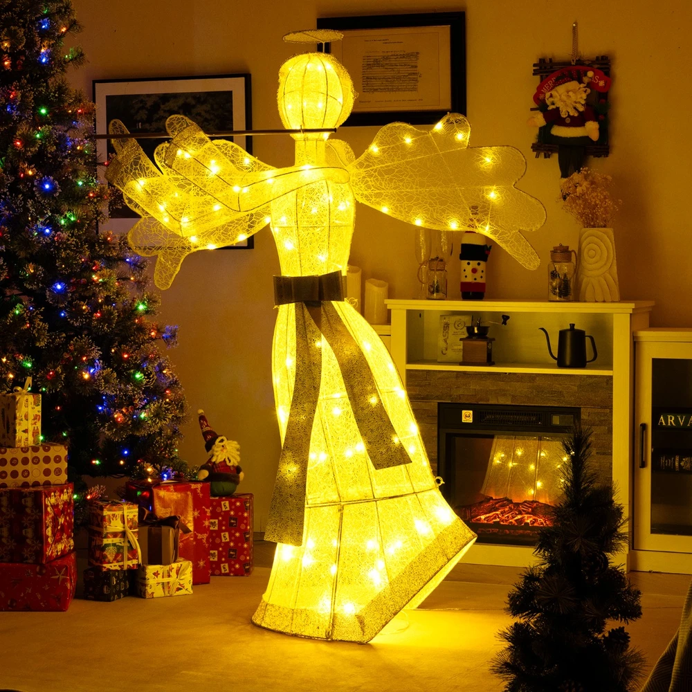 Promotion Kalėdinė dekoracija angelo formos su 100 LED šviesų 150 cm