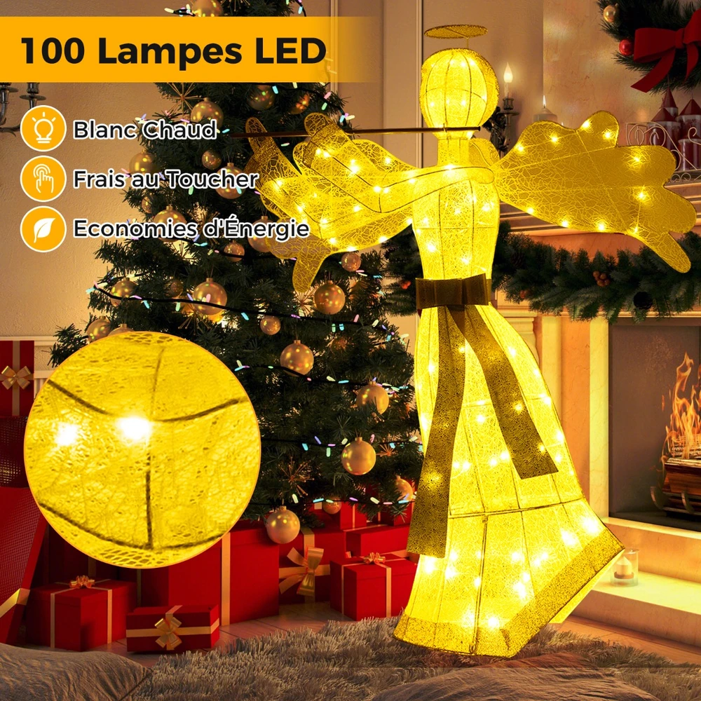 Promotion Kalėdinė dekoracija angelo formos su 100 LED šviesų 150 cm