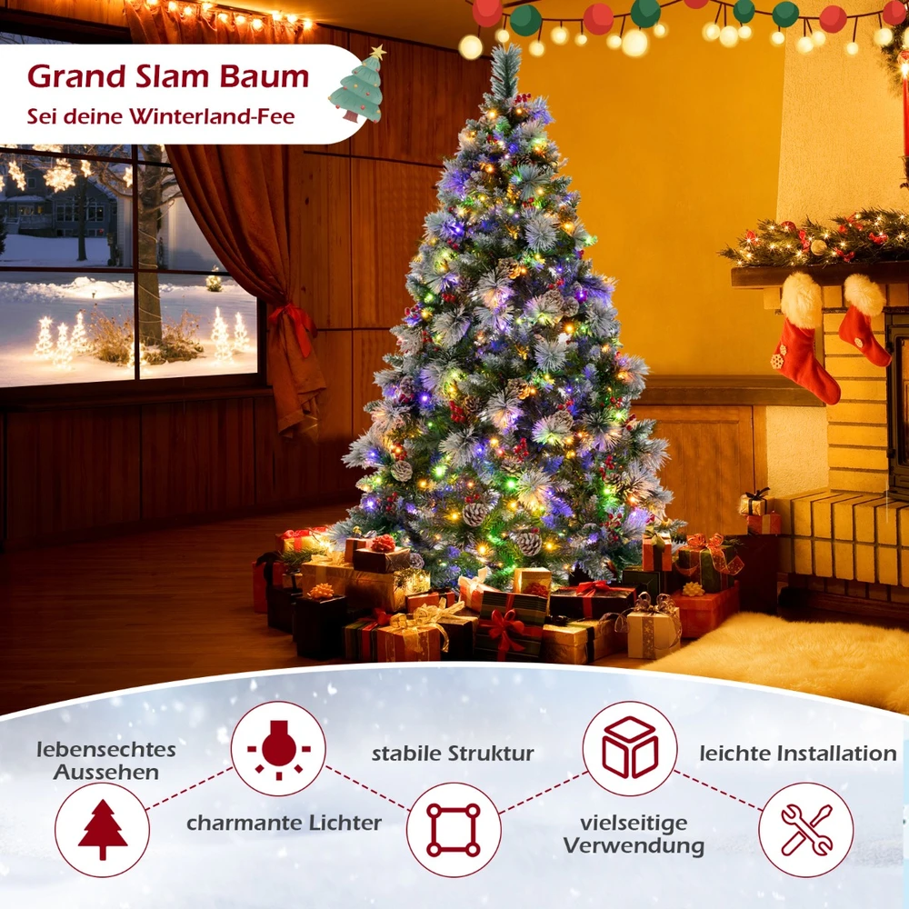 Promotion Kalėdinė eglutė Ø110x185 cm su LED žiburiais žalia/balta