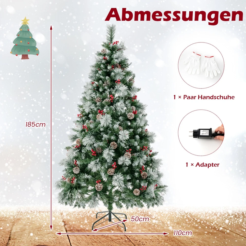 Promotion Kalėdinė eglutė Ø110x185 cm su LED žiburiais žalia/balta