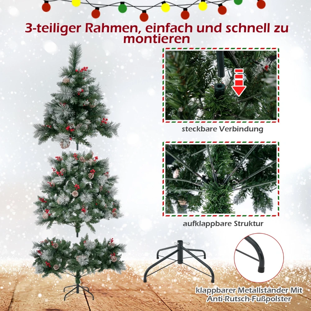 Promotion Kalėdinė eglutė Ø110x185 cm su LED žiburiais žalia/balta