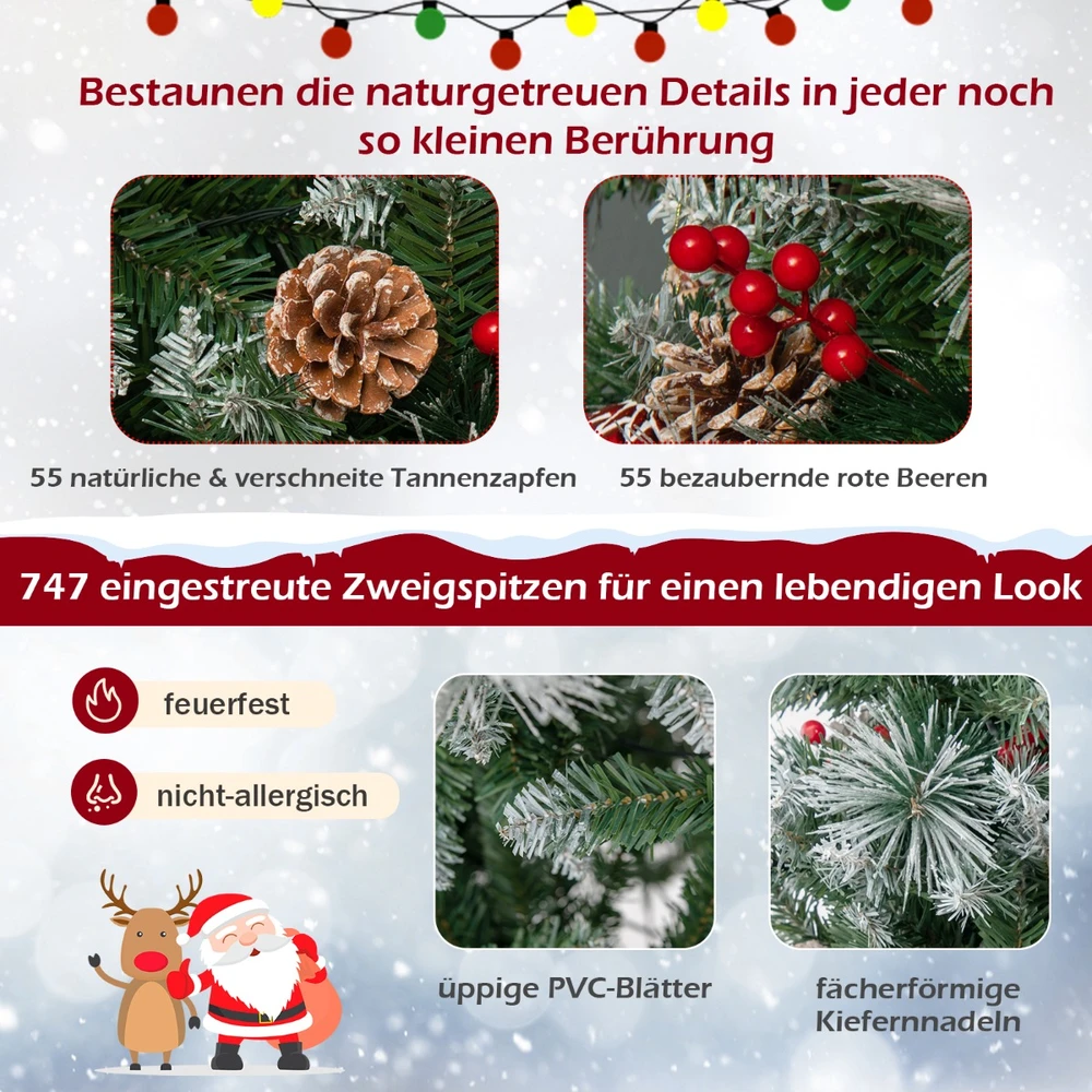 Promotion Kalėdinė eglutė Ø110x185 cm su LED žiburiais žalia/balta