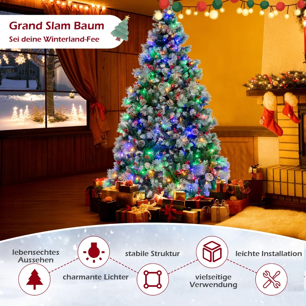 Promotion Kalėdinė eglutė Ø125x215 cm su LED žiburiais žalia/balta