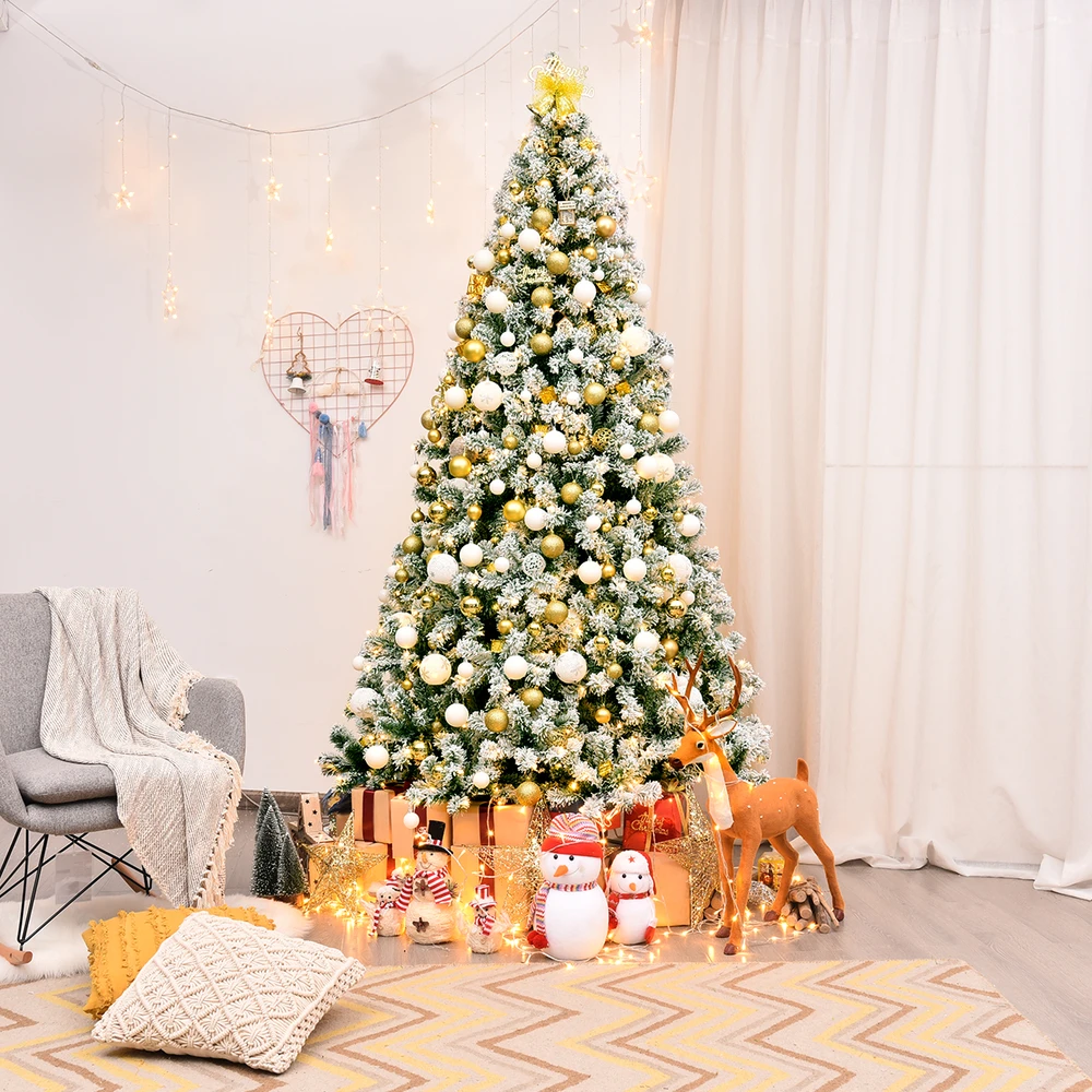 Promotion Kalėdinė eglutė su sniegu 225 cm su LED apšvietimu