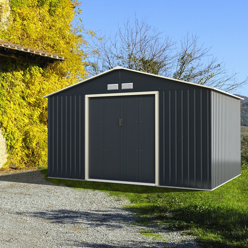Promotion Lauko sandėlis 340x255cm, 4 ventiliacijos angos, dvigubos stumdomos durys