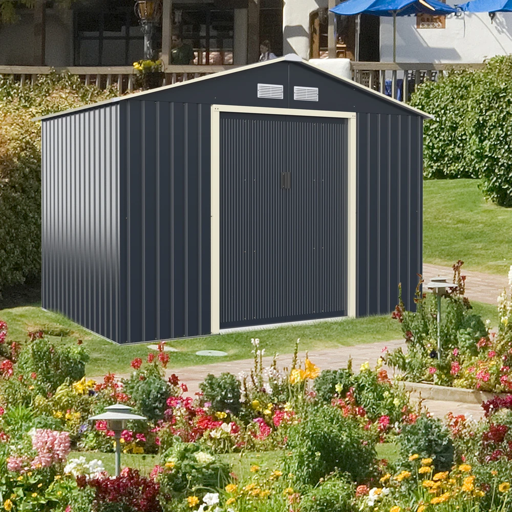 Promotion Lauko sandėlis su 4 ventiliacijos angomis ir dvigubomis stumdomomis durimis 277x181cm