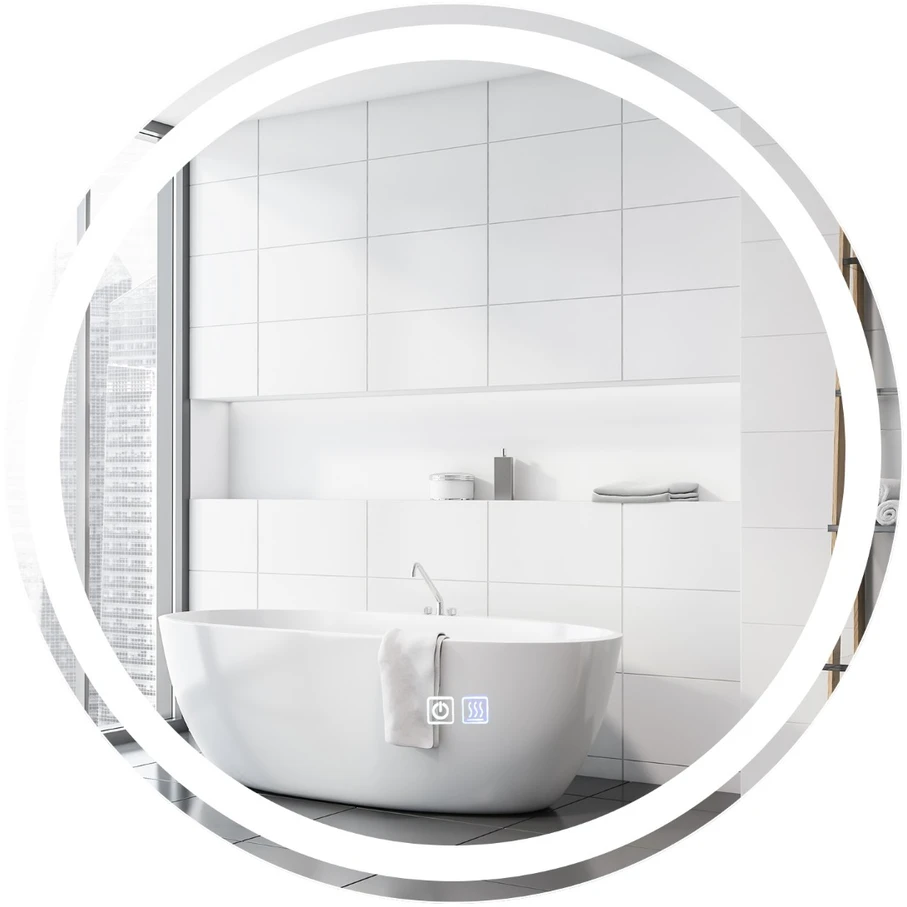 Promotion LED apšviestas apvalios vonios veidrodis 60 cm