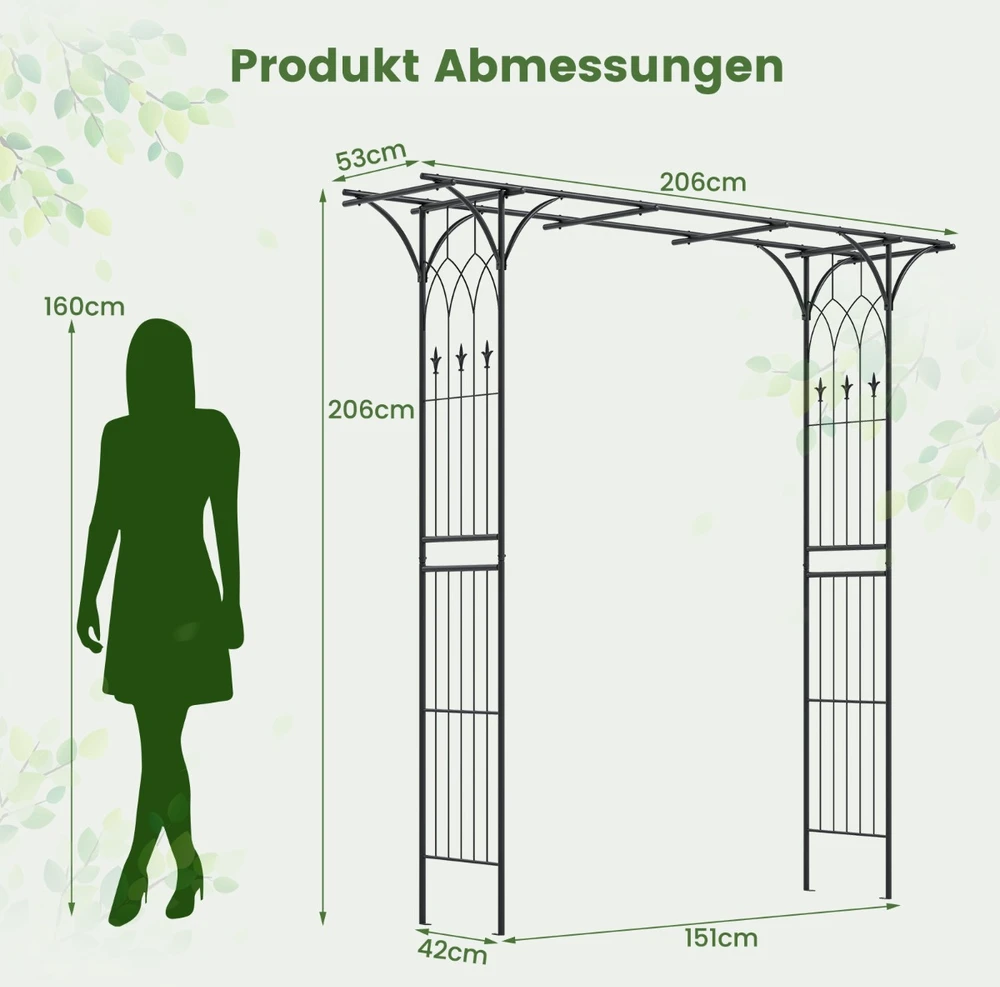 Promotion Metalinė rožių arka 205x52x206 cm juoda