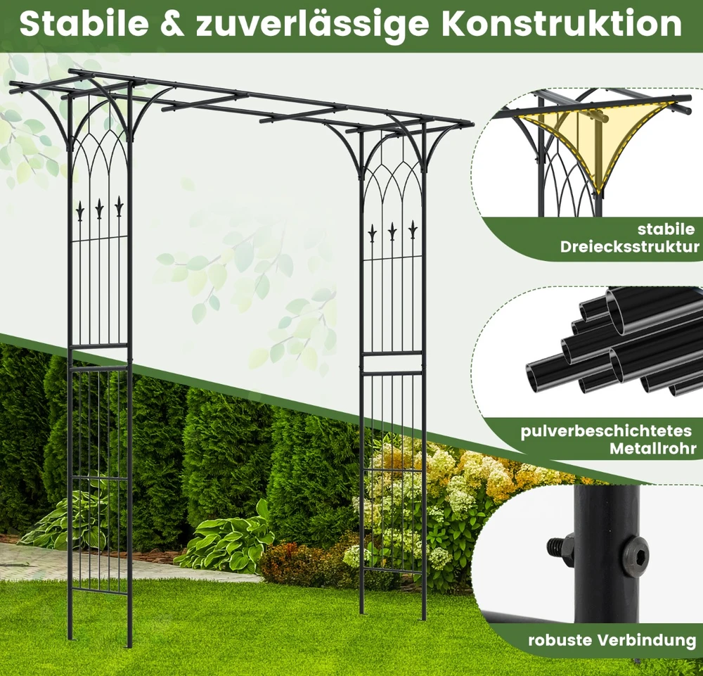 Promotion Metalinė rožių arka 205x52x206 cm juoda