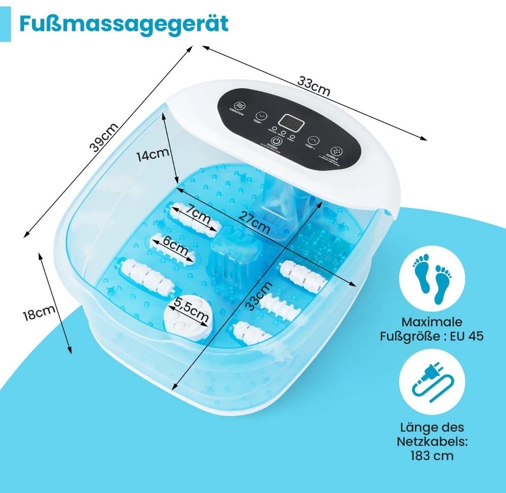 Promotion Pėdų Masažuoklis Spa 500W Su Pedikiūro Akmeniu Mėlynas