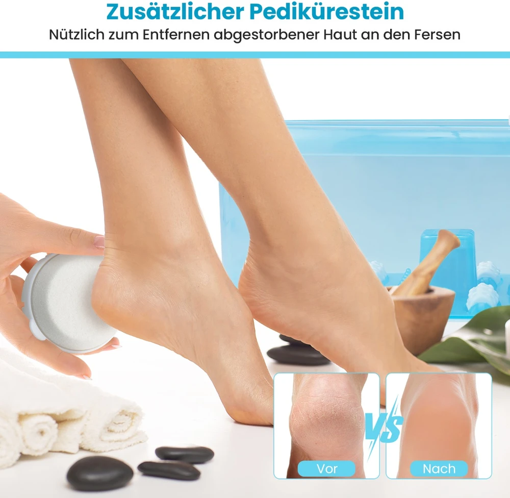 Promotion Pėdų Masažuoklis Spa 500W Su Pedikiūro Akmeniu Mėlynas