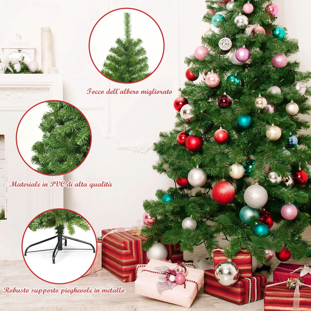 Promotion PVC dirbtinė eglutė su vyrių konstrukcija 7.5ft