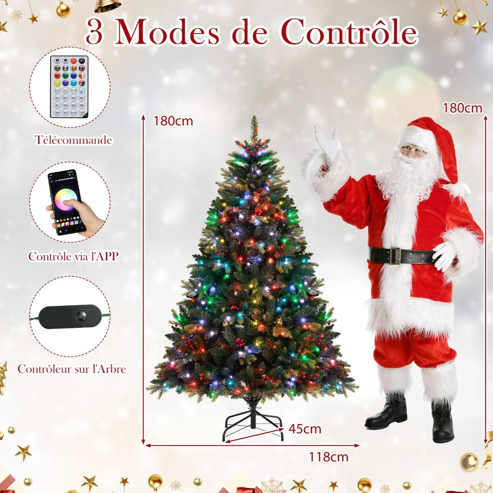 Promotion RGB LED Dirbtinė Kalėdinė Eglutė Su Nuotolinio Valdymo Pultimi