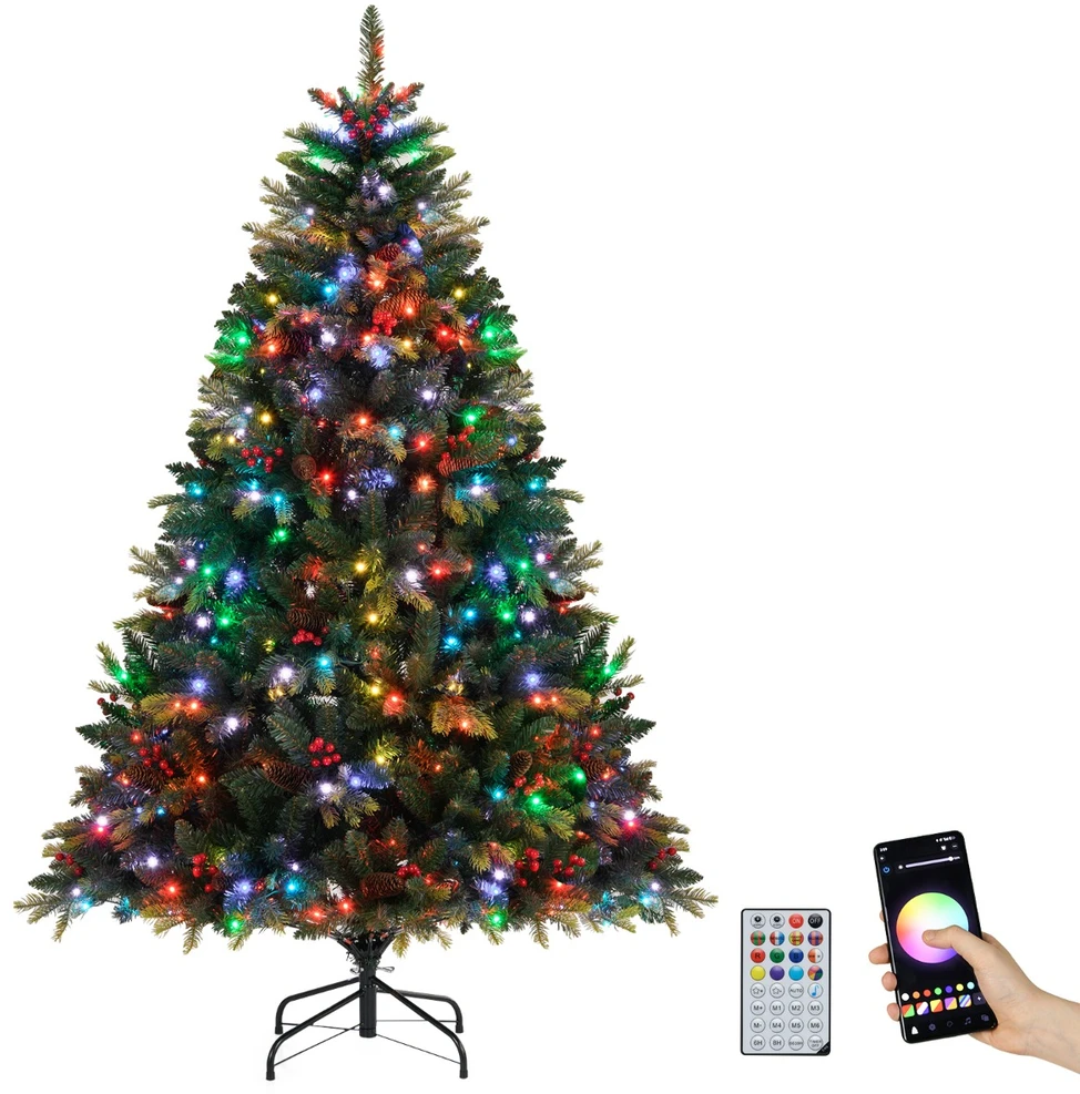 Promotion RGB LED Dirbtinė Kalėdinė Eglutė Su Nuotolinio Valdymo Pultimi