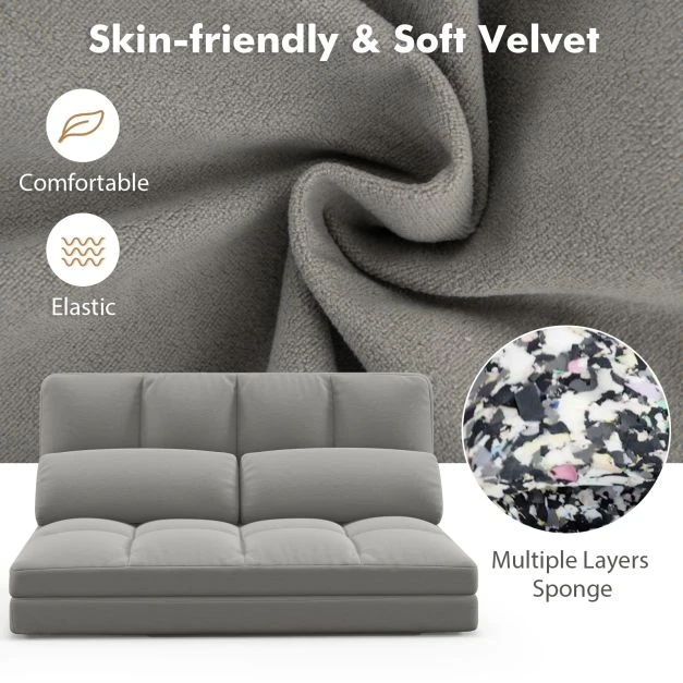Promotion Sulankstoma grindų sofa 3in1 šviesiai pilka