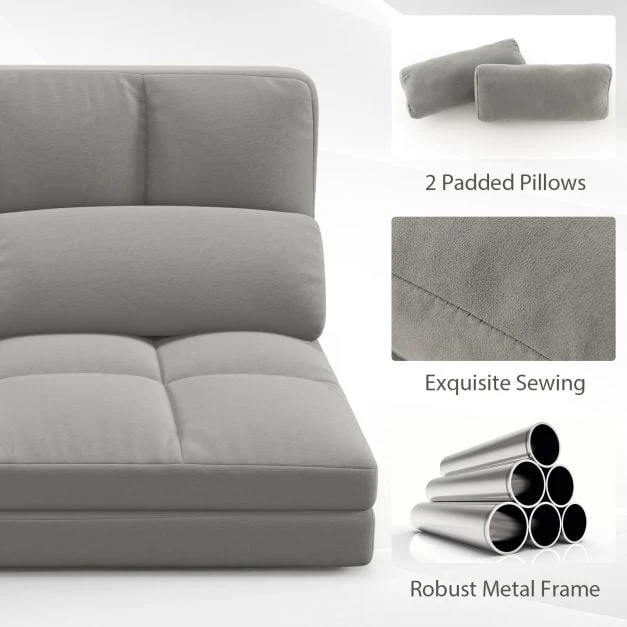 Promotion Sulankstoma grindų sofa 3in1 šviesiai pilka