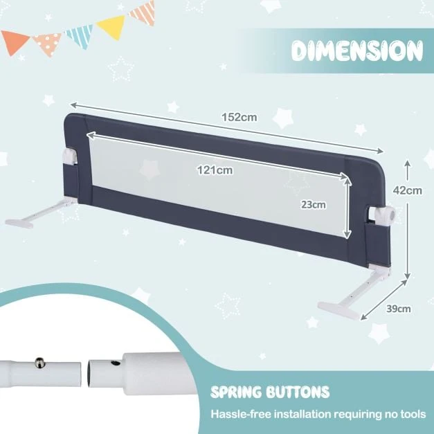 Promotion Sulankstoma lovos apsauga 60" su saugos diržu, pilka