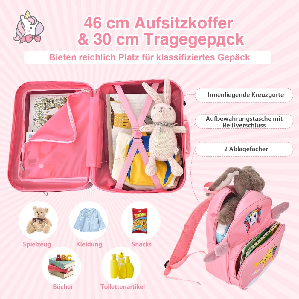 Kelioninis Promotion Vaikiškas 2 dalių 18" lagaminų rinkinys, rožinis