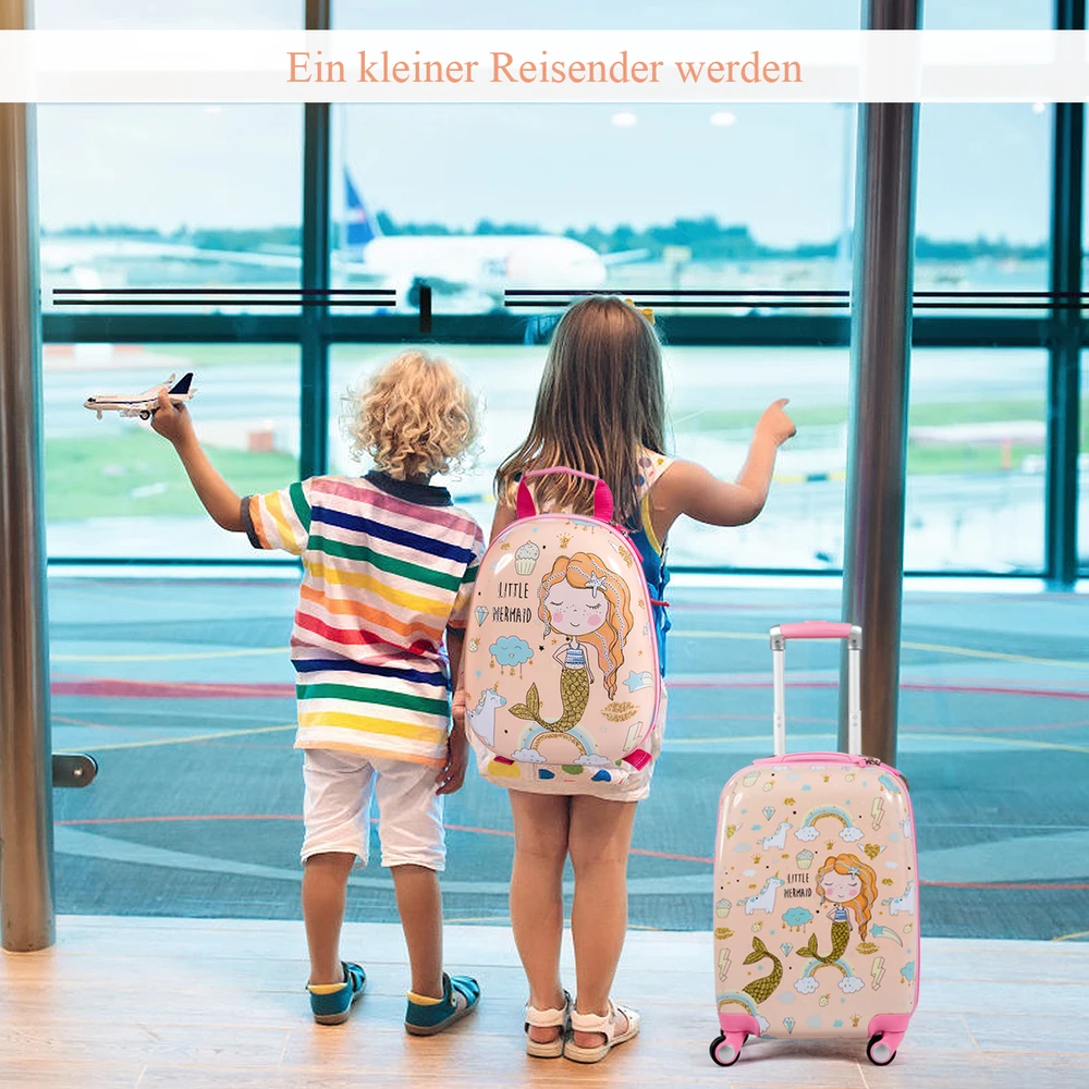 Kelioninis Promotion Vaikiškas lagaminas ir kuprinė undinė rožinė