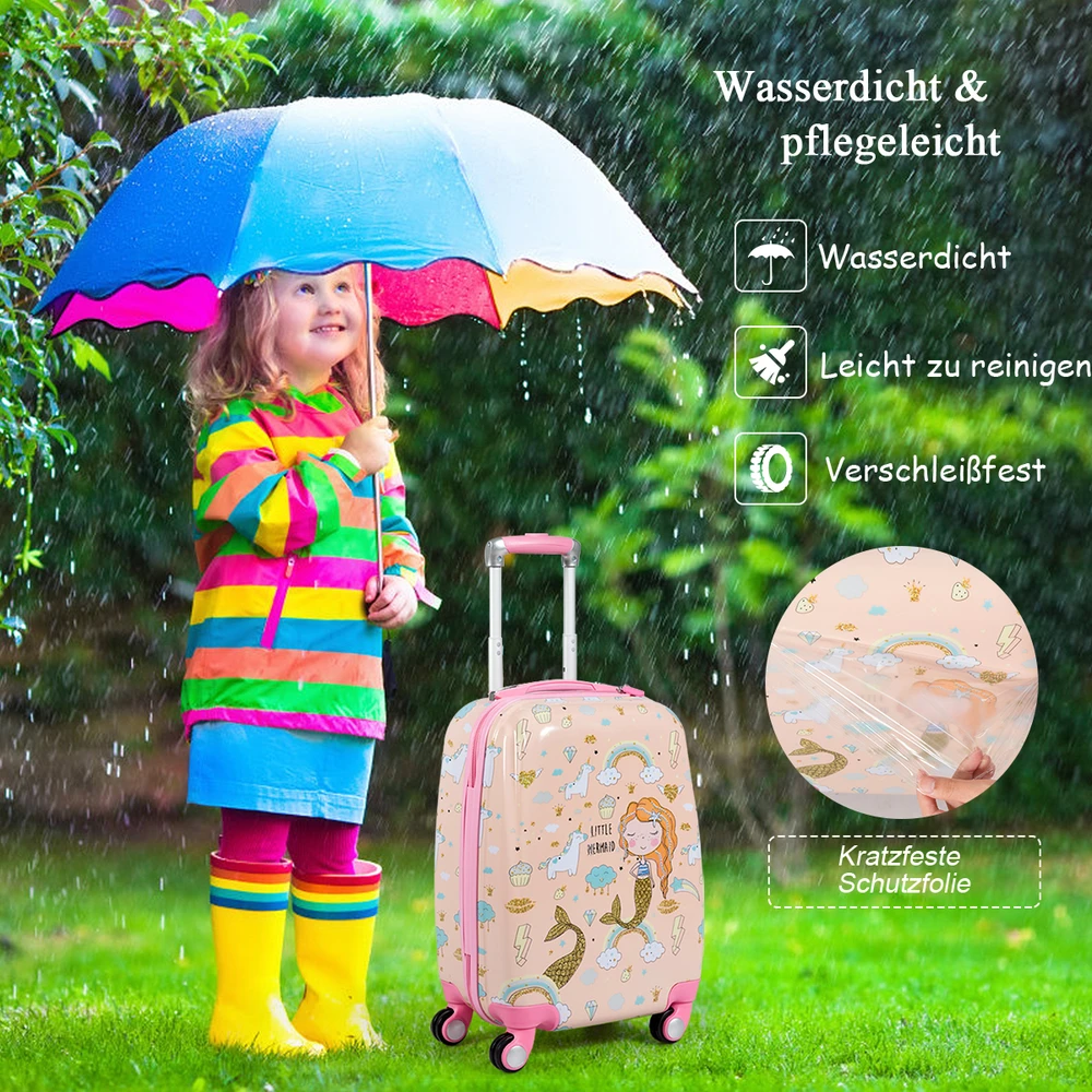 Kelioninis Promotion Vaikiškas lagaminas ir kuprinė undinė rožinė