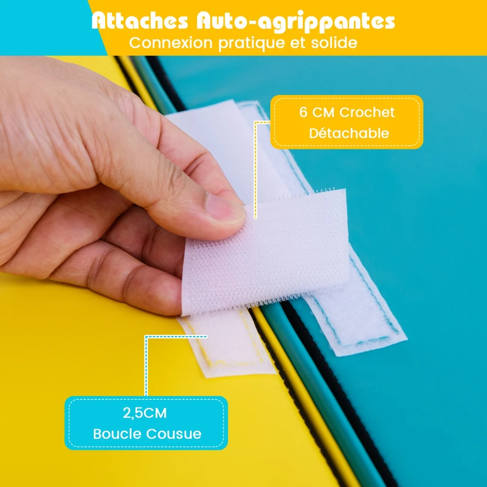 Promotion Vaikiškas minkštas žaidimų rinkinys su laiptais ir čiuožykla 100x50x25 cm žaliai geltonas