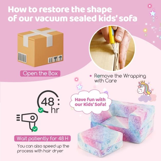 Promotion Vaikiškas žaidimų sofa su skalbiamu užvalkalu vaivorykštė
