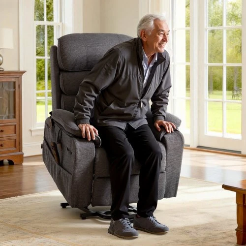 Fotelis VEVOR Elektrinis liftinis recliner krėslas, tamsiai pilkas, 89 x 98 x 104 cm