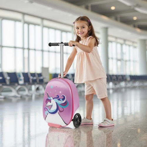Kelioninis VEVOR Vaikiškas paspiriamo lagamino modelis, 20 l, violetinis, 33 x 28 x 52 cm